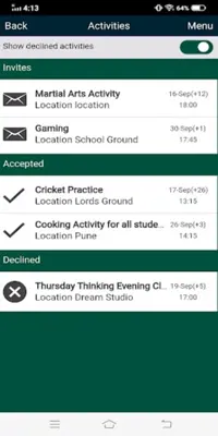 SIMS Student android App screenshot 1